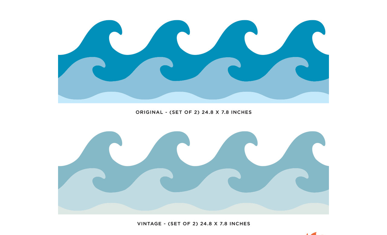 Sunny Decals Wave Border Wall Decal & Reviews Wayfair